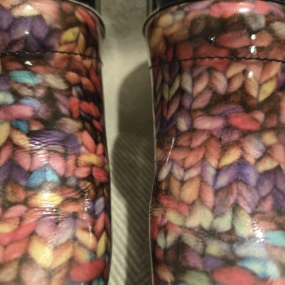 Dansko Multicolor Knit Pattern Clogs - Picture 2 of 6